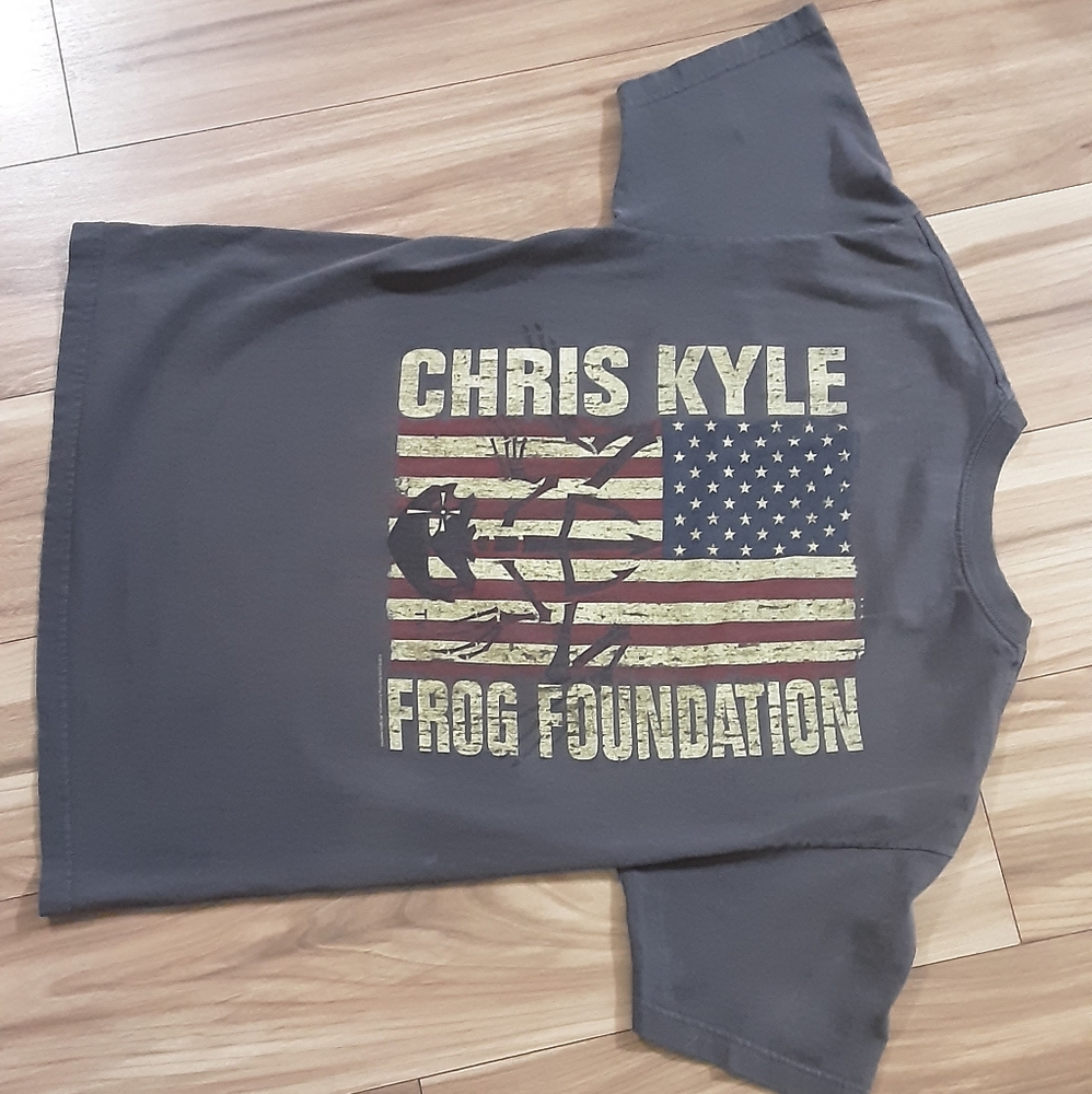 Chris Kyle Frog Foundation Cotton Short Sleeve Graphic Print T-shirt.